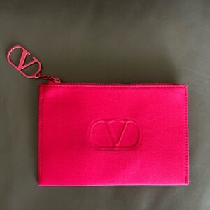 Valentino Vibrant Red Pouch with Iconic Charm